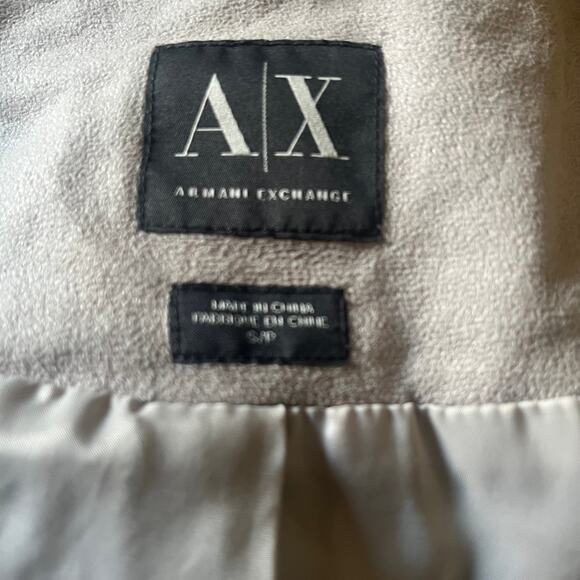 A|X Armani Exchange Moto Jacket Womens Small Gray Faux Suede Asymmetrical Zip - Picture 4 of 14